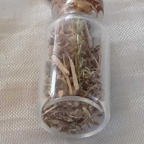 COPY- Wormwood Glass Bottle Necklace 3D Witch Hat Broom Zipper Pulls Handmade - Picture 7 of 7